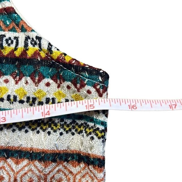 Teeze Me Juniors 3 Brown Tan Stripe Aztec Print Scoop Neck Fit And Flare Dress - Picture 6 of 8